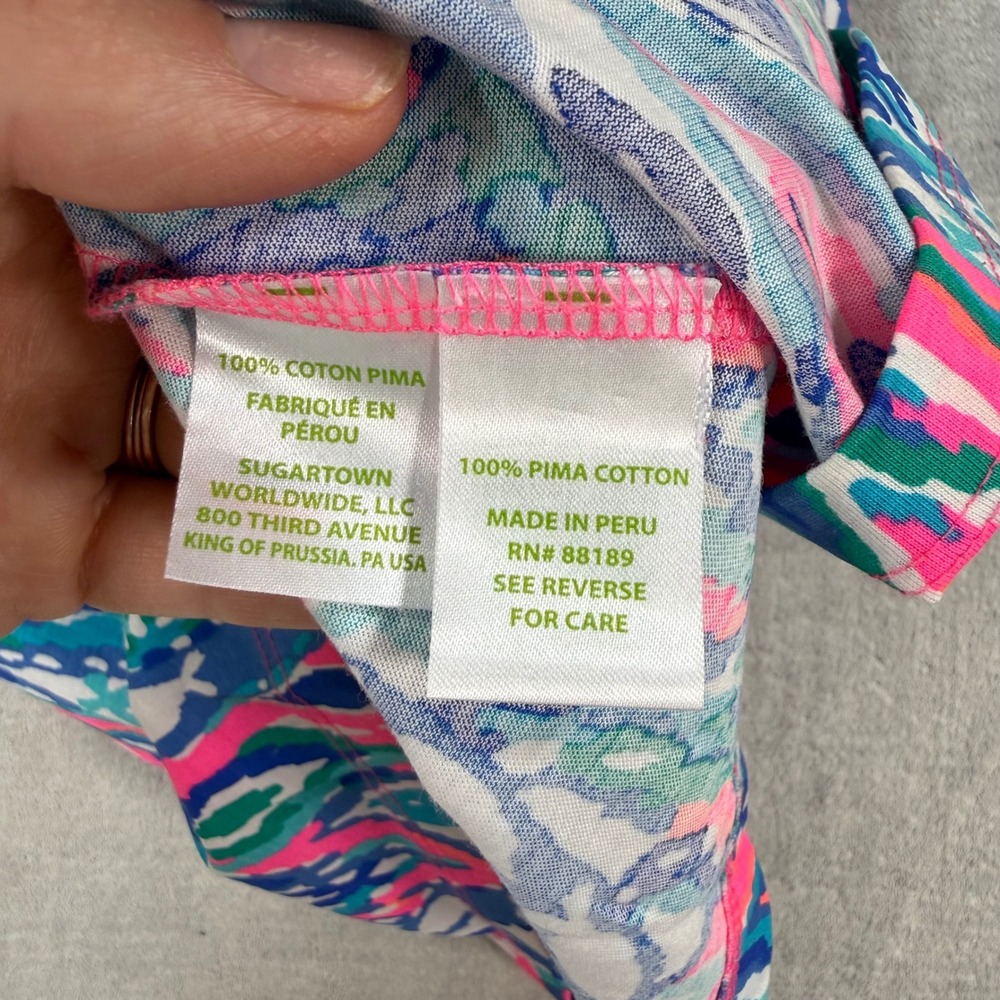 Lilly Pulitzer Dress Women XS Pink Sophie Dress Pima Cotton Kaleidoscope Print - Picture 4 of 8